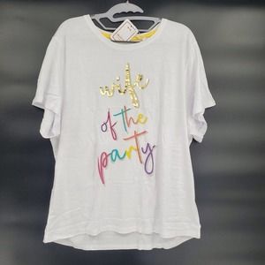 NEW Miss To Mrs Wife Of The Party Crew Neck T-Shirt Plus Size 2XL White Bridal‎